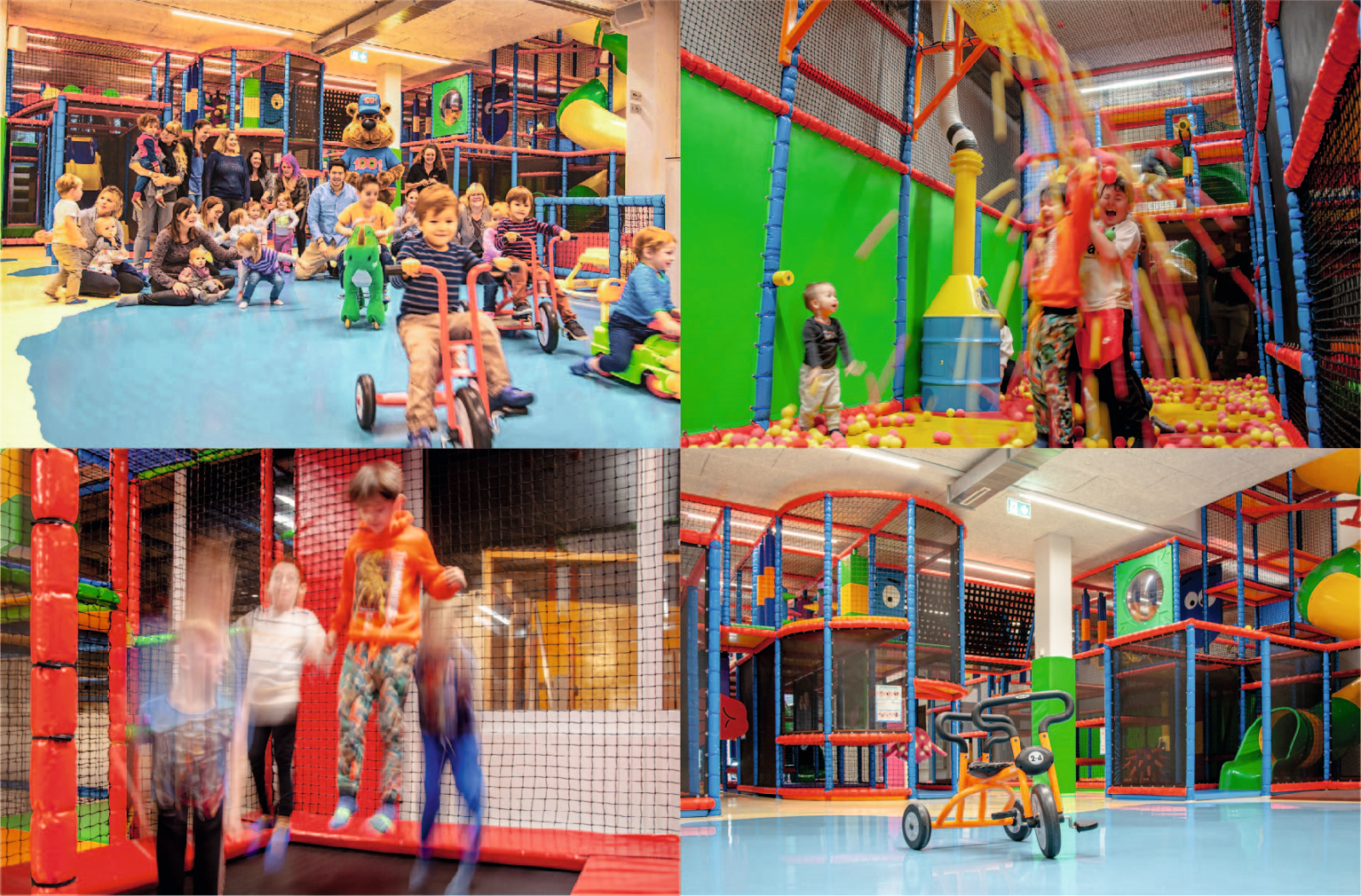 Ein wahres Spielparadies mit Spielgeräten, Rutschen, einem Riesentrampolin, Kletterlabyrinth, Ballgruben, Fahrzeugen und mehr. © Hannemann Media AG